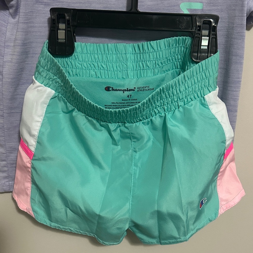 Champion kids sz. 4T Teal and Pink Athletic Shorts